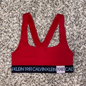Calvin Klein red bralette size small
